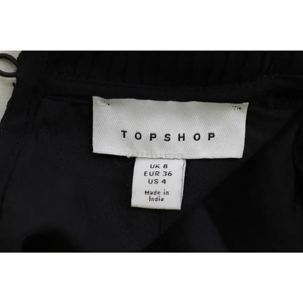 NWT Topshop mock neck professional long sleeve blouse womens 4 preppy career - Picture 2 of 6